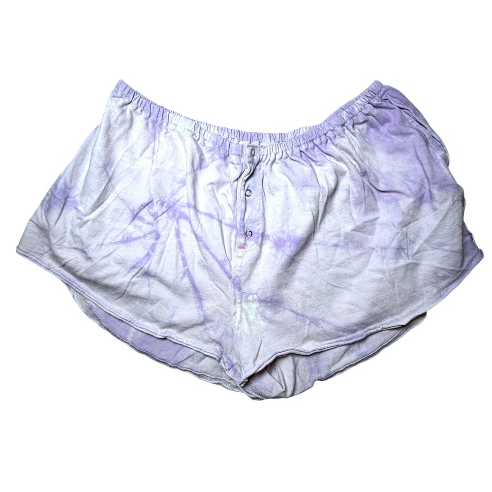 Free People Intimately Lounge Shorts Womens Medium Purple Tie Dye Oversized